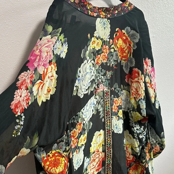 Johnny Was Multicolor Floral Kimono - Picture 10 of 16